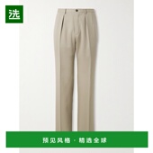 香港直邮Slowear 男士 直筒褶裥羊毛斜纹布裤 1h可退 子 1T0091101