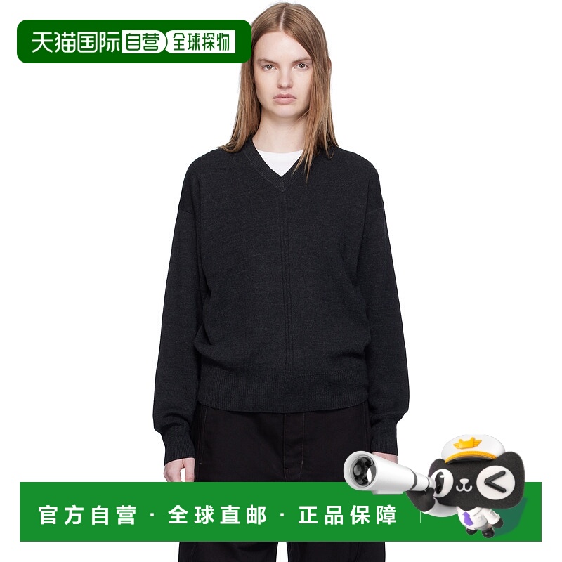 1h可退 香港直邮Lemaire 女士 黑色 V 领毛衣 TO1430LK087针织