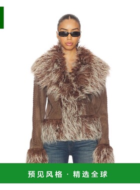 1h可退 香港直邮jaded london 女士 Mongolian 人造皮草夹克 JWJK