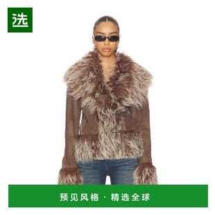1h可退 香港直邮jaded london 女士 Mongolian 人造皮草夹克 JWJK