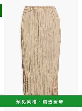 1h可退 香港直邮toteme 女士 褶皱真丝中长半身裙 233313210OVERC