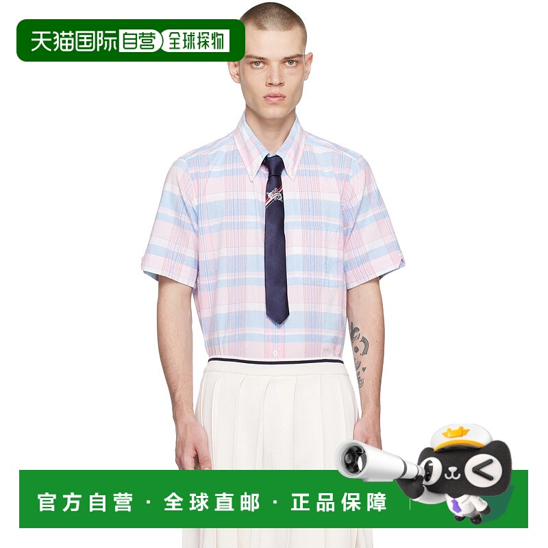 1h可退 香港直邮Thom Browne 汤姆·布朗 男士 格纹衬衫