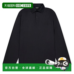 香港直邮Balenciaga Polo衫 巴黎世家 长袖 black黑色 男士 1h可退