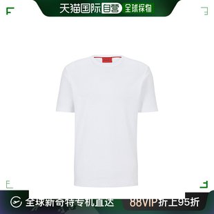 雨果·博斯 男士 BOSS 欧洲直邮HUGO 白色纯棉圆领T恤