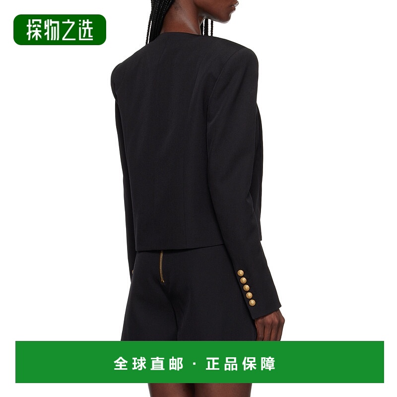 香港直邮Balmain 羊毛纽扣装饰无领夹克 BF1SC163WC09