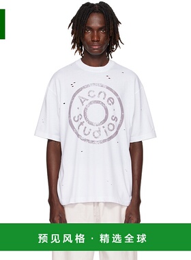1h可退 香港直邮Acne Studios 艾克妮 男士 白色做旧 T 恤 CL0294