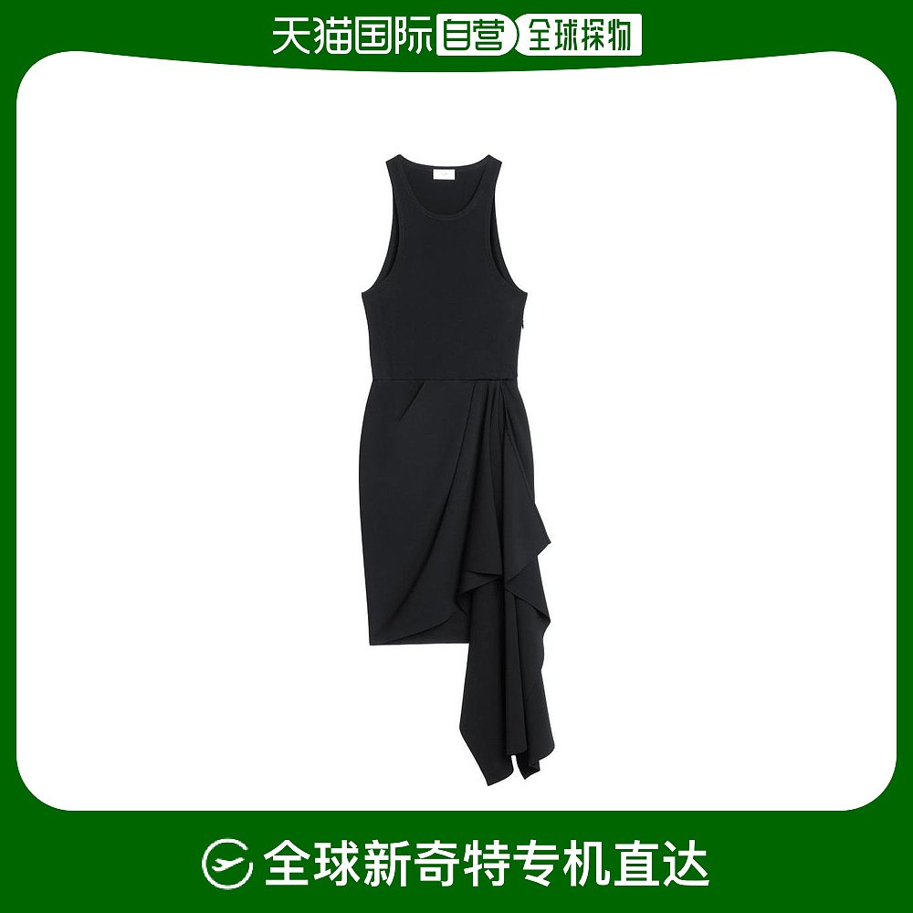 香港直邮Celine 粘纤和涤纶垂褶无袖连衣裙 2A21Y256R.