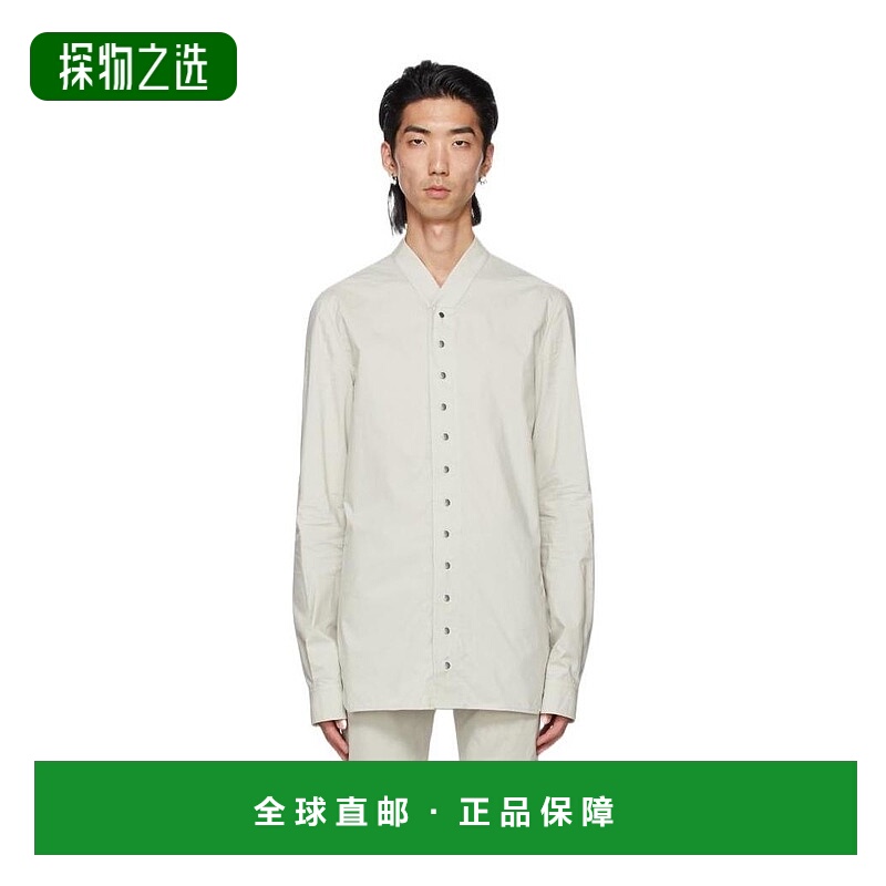 香港直邮Rick Owens 灰色徽标衬衫 RU21S6290P61