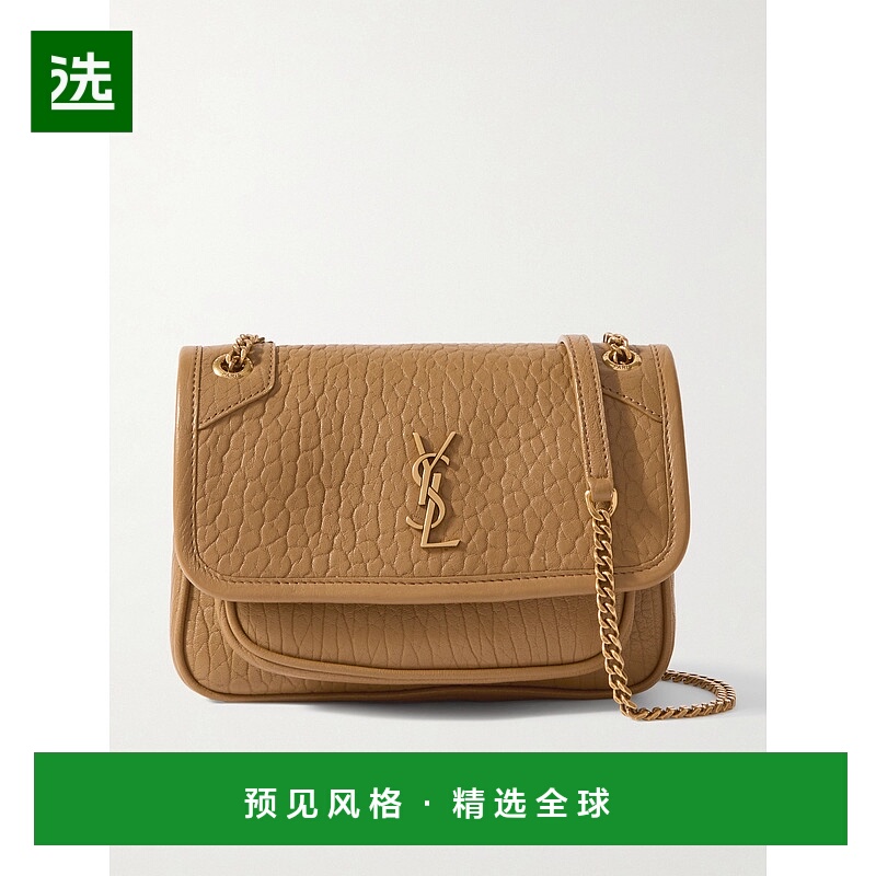 1h可退 香港直邮Saint Laurent 圣罗兰 女士 Niki 迷你起皱皮革肩