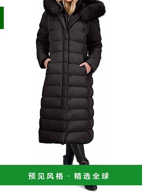 1h可退 【美国直邮】T Tahari Nelly 女士黑色长款羽绒服 保暖舒