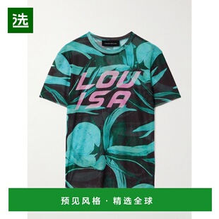 1h可退 香港直邮Louisa Ballou 女士 印花弹性网纱T恤 111002