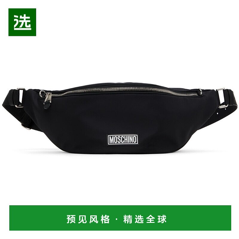 1h可退 香港直邮Moschino 莫斯奇诺 男士 黑色 Lettering Logo 腰
