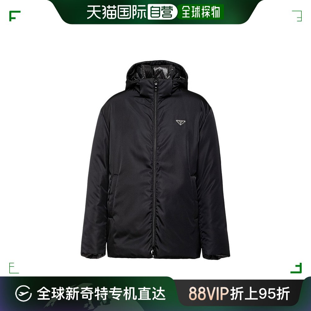 【99新未使用】欧洲直邮prada/普拉达23新款 男士黑色尼龙拉链可