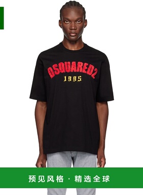 1h可退 香港直邮Dsquared2 二次方 男士 黑色 Loose Fit T 恤 S74