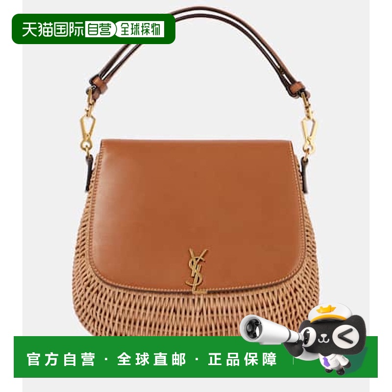 1h可退 香港直邮Saint Laurent 圣罗兰 女士 Voltaire 皮革柳编手