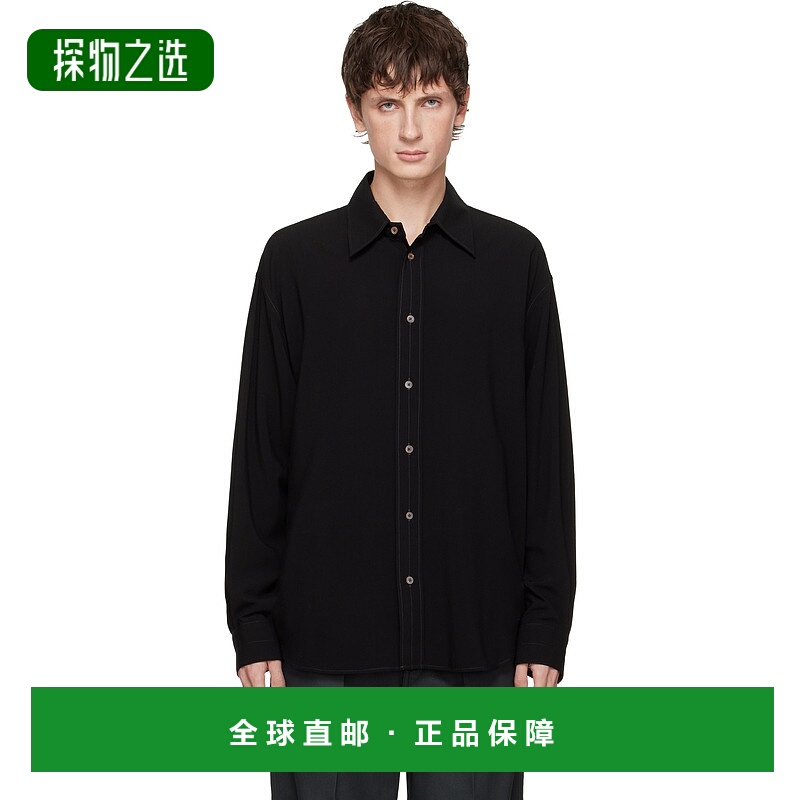 香港直邮Lemaire 男士 黑色 Relaxed 衬衫 SH1206LF1286