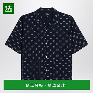 1h可退 香港直邮Needles 男士 蓝色蝴蝶结带子牛仔布衬衫 QV186CO