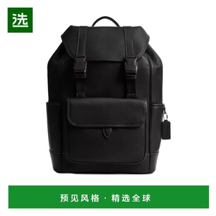 香港直邮COACH 男士双肩包 CU072BLK SS2026 黑色 League Flap 背