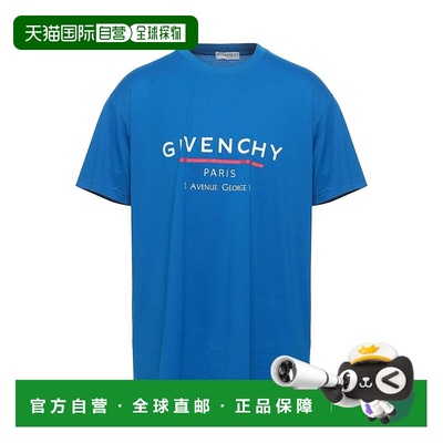 1h可退 香港直邮Givenchy 纪梵希 男士 T恤 blue蓝色 舒适时尚