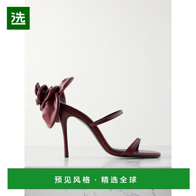 香港直邮1h可退 magda butrym 女士 嵌花皮质凉鞋 611525BORDEAUX