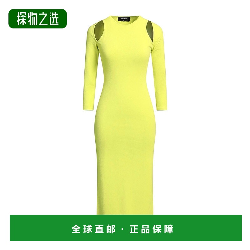 1h可退 香港直邮Dsquared2 二次方 女士 中长连衣裙 green绿色 舒