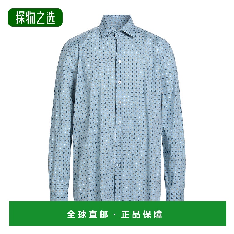香港直邮Etro 艾特罗 男士 花纹衬衫 blue蓝色 舒适时尚