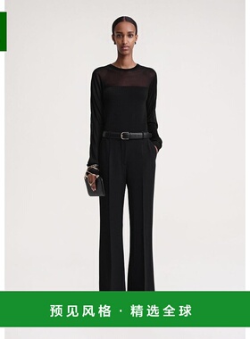 香港直邮Toteme 腰带环羊毛休闲裤 241WRB1056FB0068阔腿裤西装裤