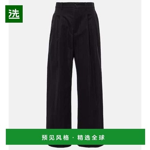 1h可退 香港直邮wardrobenyc 女士 棉混纺斜纹布阔腿裤 black黑色