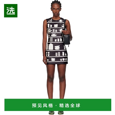 香港直邮J.W. Anderson 女士 黑色 & 白色 Shift 连衣裙 DR0505PG