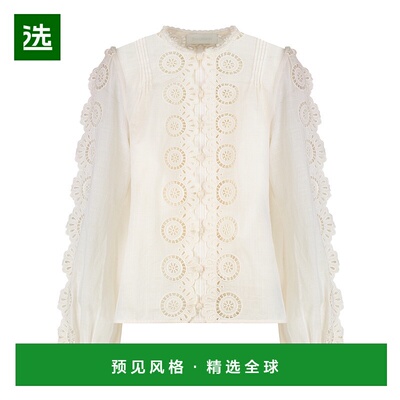 香港直邮Zimmermann 带孔眼衬衫 4287TSS252灯笼袖