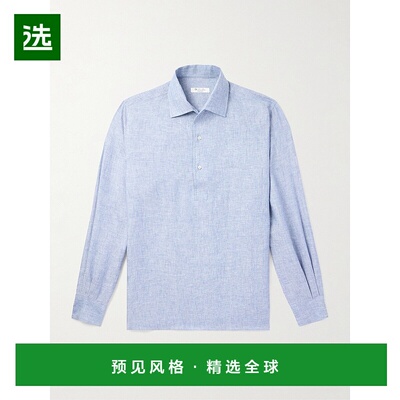 1h可退 Loro Piana 诺悠翩雅 男士 长袖衬衫 FAM1828亚麻休闲风
