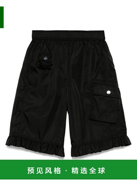 1h可退 香港直邮GANNI 甘尼 女士 松紧腰短裤 W0411 black黑色 舒