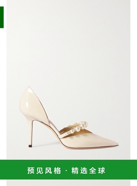 1h可退 香港直邮Jimmy Choo 周仰杰 女士 Aurelie 85 带缀饰漆皮