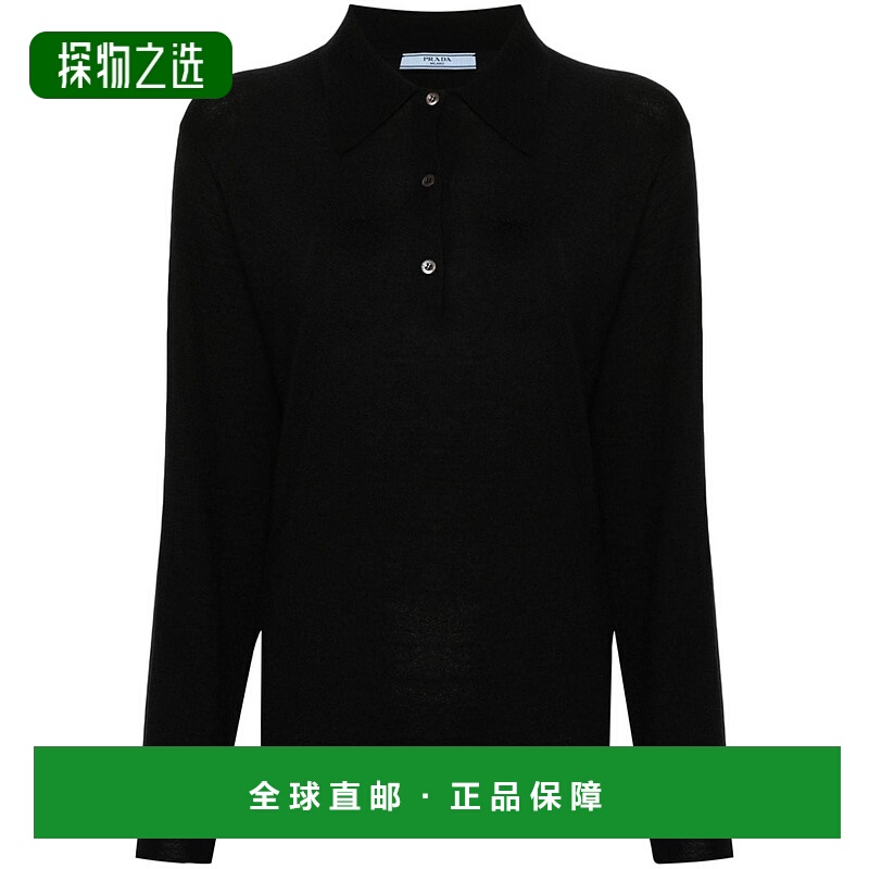 香港直邮Prada 普拉达 女士 羊绒 polo 毛衣 P24F2E14XD