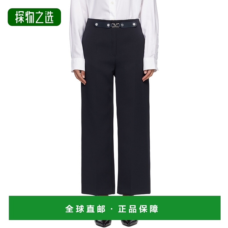 香港直邮MaxMara 麦斯玛拉 女士 海军蓝 Novella 长裤 2521136042