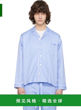 1h可退 香港直邮Tekla 男士 蓝色 Sateen Long-Sleeved 睡衣 STSH