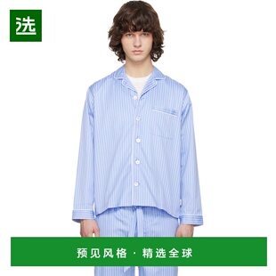 1h可退 香港直邮Tekla 男士 蓝色 Sateen Long-Sleeved 睡衣 STSH