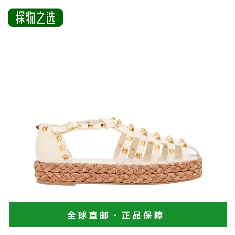 香港直邮Valentino 铆钉设计草编鞋 WS0LP9CYP