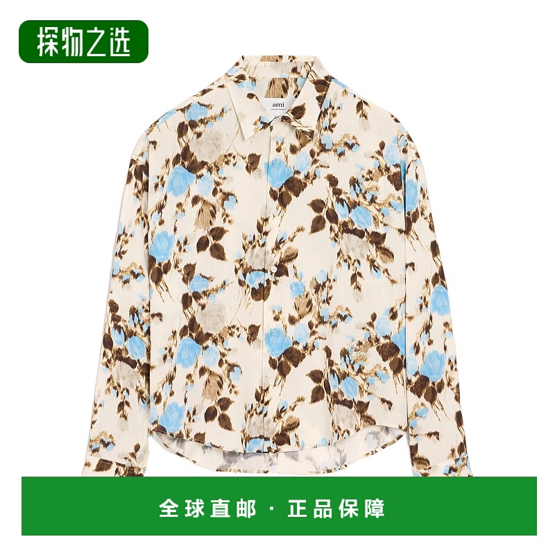 香港直邮Ami Paris 花朵印花宽松衬衫 USH767VI0037.