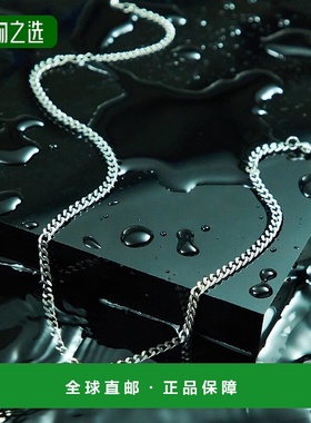 香港直邮ASOS 男士 4mm 设计防水不锈钢短款窄款链条项链(银色)