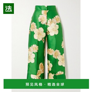 1h可退 香港直邮ALÉMAIS 女士 Sage 印花再生缎面斜纹布阔腿裤 53