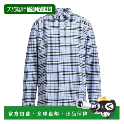 1h可退 香港直邮Burberry 巴宝莉 男士 格纹衬衫 purple紫色 舒适