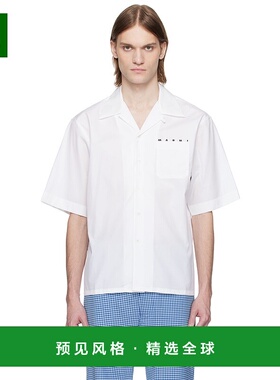 1h可退 香港直邮Marni 玛尼 男士 白色 Poplin Bowling Hidden Lo