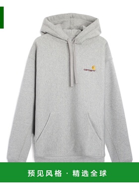 香港直邮CARHARTT 男士针织衫 I028279V6XX CO 灰色 徽标连帽衫