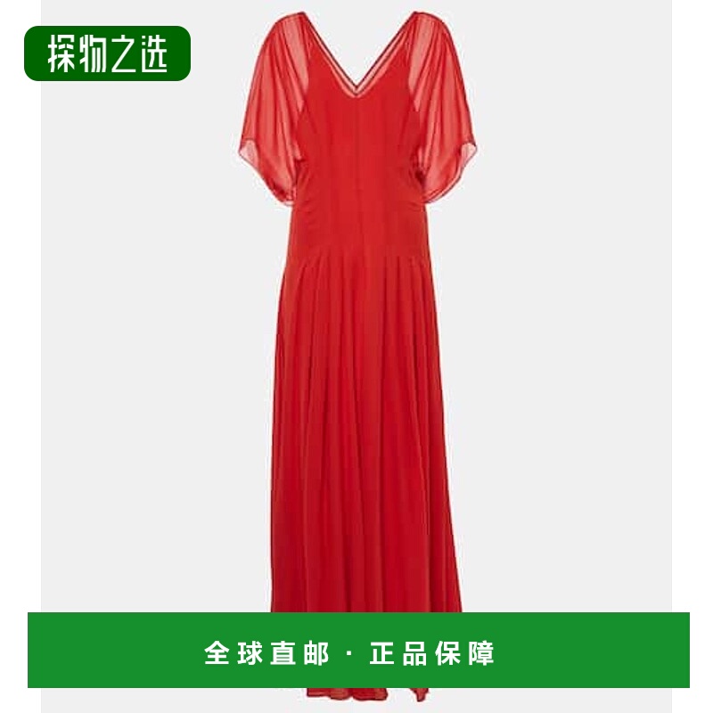 1h可退 香港直邮MaxMara 麦斯玛拉 女士 Murge 垂褶真丝睡裙礼服