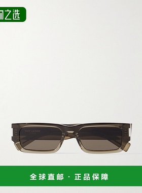 香港直邮Saint Laurent 圣罗兰 男士 New 波浪纹矩形框醋纤太阳眼