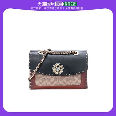 香港直发COACH专柜款Parker26中号山茶花单肩铆钉链条包C4659B4M2