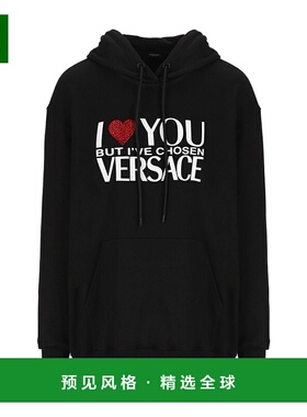 香港直邮Versace 徽标连帽卫衣 10072671A05403帽衫范思哲长袖