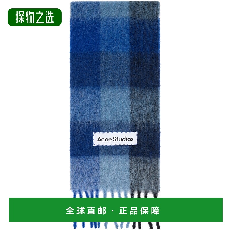 香港直邮Acne Studios 艾克妮 女士 蓝色 Mohair Checked 围巾 CA
