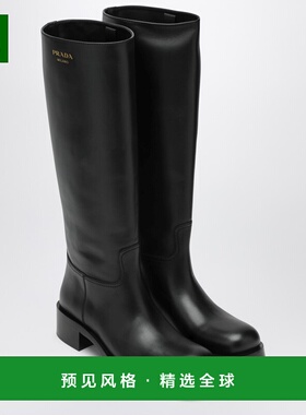 香港直邮Prada 普拉达 女士 黑色皮质靴子 1W148O045V69F0002女靴